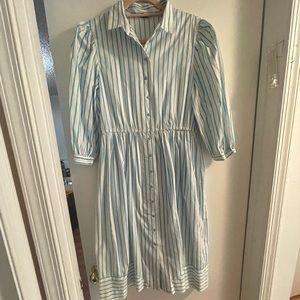 Vintage Blue Striped Dress